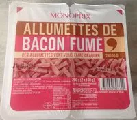 Suhkru kogus sees Allumettes de bacon fumé
