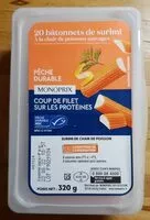 Quantité de sucre dans 20 bâtonnets de surimi à la chair de poissons sauvages