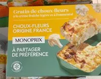 Sokerin määrä sisällä Gratin de choux fleurs a la creme fraiche et a l’emmenthal