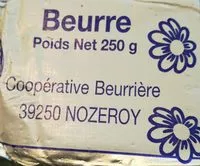 Sucre et nutriments contenus dans Cooperative beurriere de nozeroy