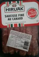 चीनी की मात्रा Saucisse fine au canard