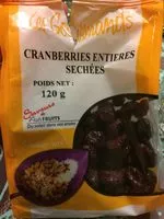 Amount of sugar in Cranberries entieres sechees