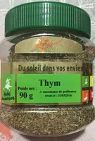 Quantité de sucre dans Thym