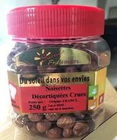 Zuckermenge drin Noisettes décortiquées crues