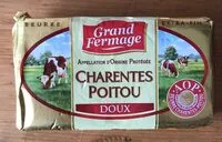 Sucre et nutriments contenus dans Charentes poitou