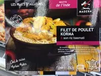 चीनी की मात्रा Poulet Korma et Riz Basmati