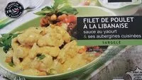 चीनी की मात्रा Filet de poulet a la libanaise sauce au yaourt & ses aubergines cuisinées