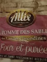 Sucre et nutriments contenus dans Allix