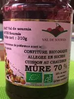 Cantidad de azúcar en Confiture biologique allegee en sucre cuisson au chaudron