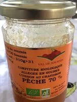 Cantidad de azúcar en Confiture bio de pêche