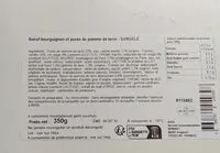 Sokerin määrä sisällä Bœuf bourguignon et purée de pomme de terre
