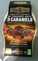 入っている砂糖の量 Assortiment de chocolats noirs 3 caramels
