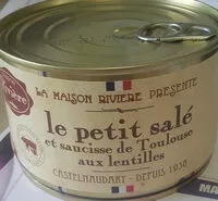 Suhkru kogus sees le petit salé et saucisse de Toulouse aux lentilles, boîte 1/2