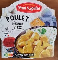 İçindeki şeker miktarı Poulet Korma et riz