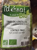 Quantité de sucre dans Trio de lentilles bio