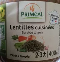 Quantité de sucre dans Lentilles cuisinées