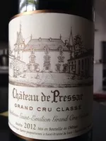 中的糖分和营养成分 Chateau de pressac