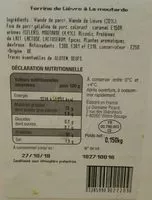 Количество сахара в Terrine de lièvre à la moutarde