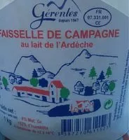 Jumlah gula yang masuk Faisselle de campagne