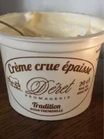 Zuckermenge drin Crème crue épaisse