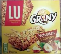 Amount of sugar in LU - Grany Hazelnuts 5 Cereals Bar x6, 125g (4.5oz)