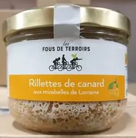 चीनी की मात्रा Rillettes de canard aux mirabelles de Lorraine