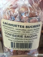 Sucre et nutriments contenus dans Confiserie saudial