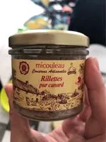 入っている砂糖の量 Rillettes pur canard