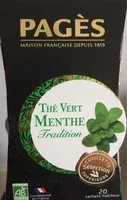 Sokerin määrä sisällä THE VERT MENTHE BIO