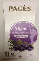 Sokerin määrä sisällä Infusion Bio Pagès Thym Lavande Romarin