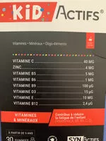 Sokerin määrä sisällä Laboratoire Synactifs Kidactifs