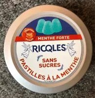 Sokerin määrä sisällä RICQLÈS, Pastilles Menthe Sans Sucres - Boîte 50G