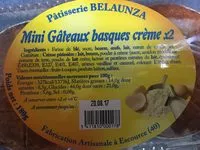Quantité de sucre dans Mini gateaux basques creme