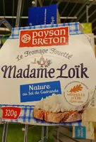 चीनी की मात्रा Paysan Breton - Le Fromage Fouetté Madame Loïk - Nature au Sel de Guérande