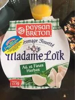 चीनी की मात्रा Fromage tartinable ail et fines herbes