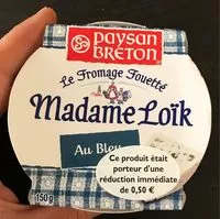 चीनी की मात्रा Paysan Breton - Le Fromage Fouetté Madame Loïk - Au bleu de nos régions françaises