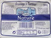 入っている砂糖の量 Fromage à tartiner nature