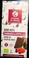 Sokerin määrä sisällä Chocolat noir 80%