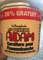入っている砂糖の量 Garniture pour Flammekueche