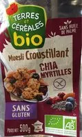 入っている砂糖の量 Muesli croustillant avoine myrtilles chia