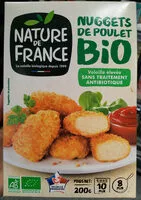 चीनी की मात्रा Nuggets de poulet bio