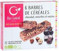 Barres de cereales aux fruits et chocolat