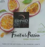 入っている砂糖の量 Sorbet fruit de la passion