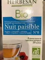 Suhkru kogus sees Herbesan Nuit Paisible Bio - 20 Sachets - Herbesan