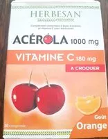 Suhkru kogus sees Acérola 1000 mg