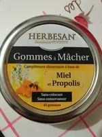 Suhkru kogus sees Herbesan Gommes à La Propolis