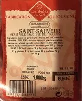 Sucre et nutriments contenus dans Salaisons de saint sauveur