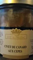 Suhkru kogus sees Civet de Canard aux Cèpes