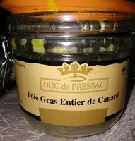 Suhkru kogus sees Foie gras entier de canard