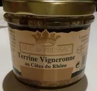 Suhkru kogus sees Terrine vigneronne